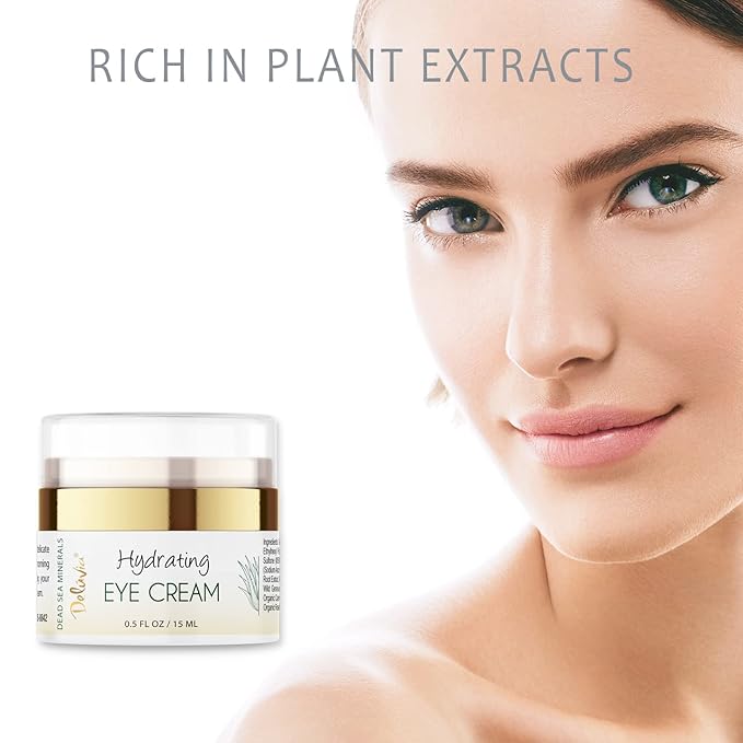 Deluvia Eye Cream Moisturizer, Under Eye and Around Eye Hydrating Eye Cream, Organic Aloe Vera, Vitamin E, Rosehip Seed Oil for Dry Skin and Wrinkles.(.5 Oz)