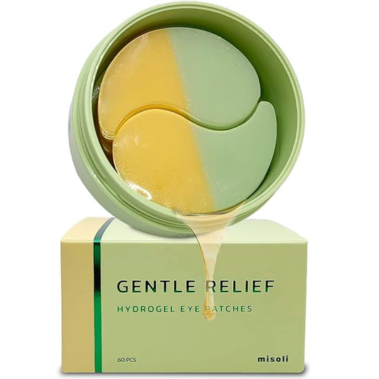 Gentle Relief Under Eye Patches | Calming Eye Treatment Gel Masks With 3-Cica Complex & Panthenol | Under Eye Masks For Dark Circles and Puffiness, Under Eye Bags, Wrinkle Care, Men and Women