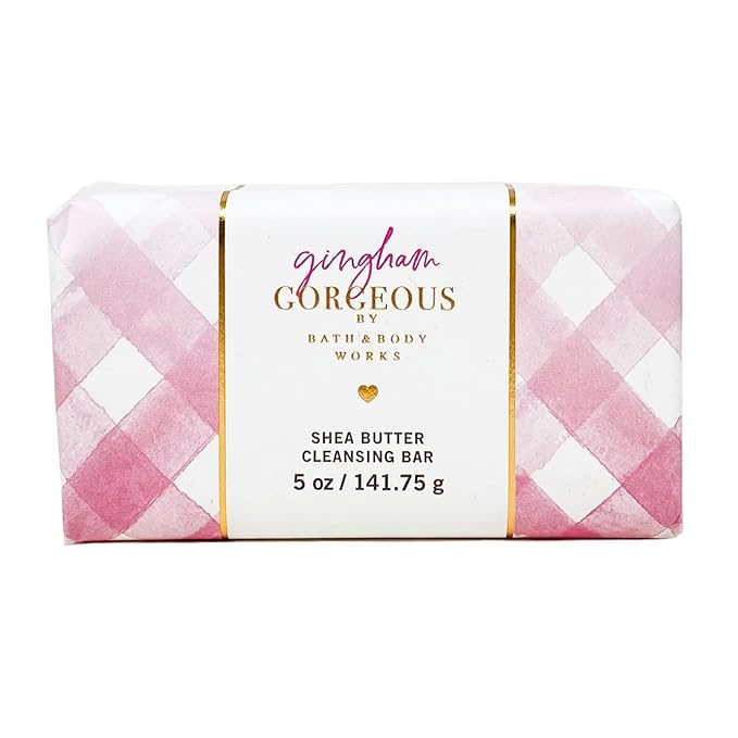 Bath & Body Works Gingham Gorgeous 3 Piece Set - Body Cream - Body Scrub - Cleansing Bar - Full Size