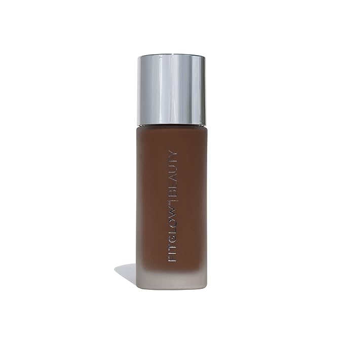 Fitglow Beauty - Natural Foundation+ Photo-Filtering Foundation | Vegan, Woman-Owned Clean Beauty (F7.5 - Rich Deep, Red Undertones)