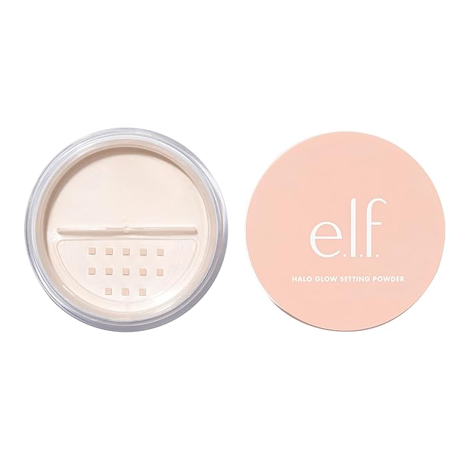e.l.f. Halo Glow Soft Focus Setting Powder, Silky Powder For Creating Without Shine, Smooths Pores & Lines, Light Pink