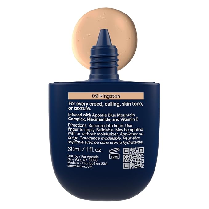 APOSTLE Reclaim Tinted Moisturizer for Men (9 Kingston) - Niacinamide, Vitamin E, Squalane, Hyaluronic Acid, Tinted Face Moisturizer For Men. Hydrates, Evens Skin Tone, Reduces Fine Lines, 1 Fl. Oz.