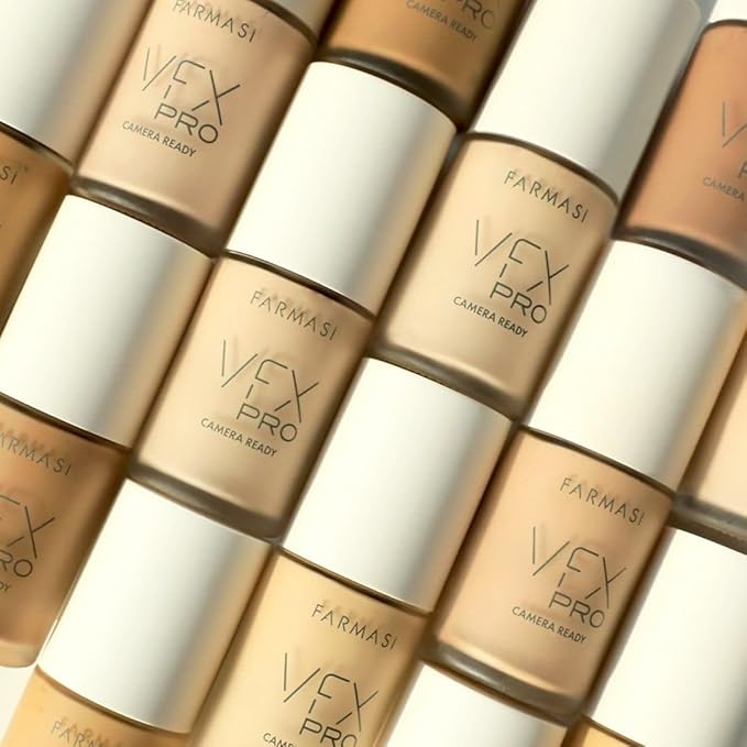 FARMASi Vfx Pro Foundation, Full Coverage Liquid Cream, Lightweight Long Lasting Coverage, Breathable Skin Moisturizer with Color True Matte Blending, Face Makeup, 1 fl. oz / 30 ml - Neutral Dark 17