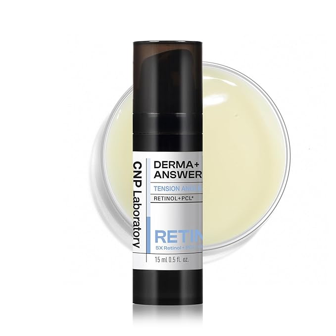 CNP Retinol PCL Eye Treatment Serum (0.5 fl.oz/ 15ml) - DermaAnswer Tension Angle-Fit Ampule, Under Eye Tightening, Firming, Korean Night Skincare, Fine Lines and Dark Circles