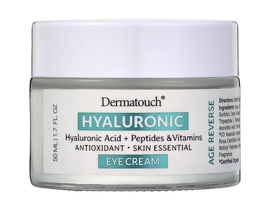 DERMATOUCH Hyaluronic Acid Eye Cream with Peptides & Vitamins, 1.7 fl oz