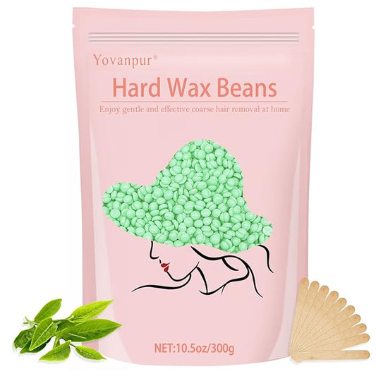 Hard Wax Beads for Hair Removal - 10.5oz Thick Hair Formula for Sensitive Skin, Full Body, Face, Chest, Back, Leg, Bikini Brazilian Waxing - Wax Refill for Women and Men
