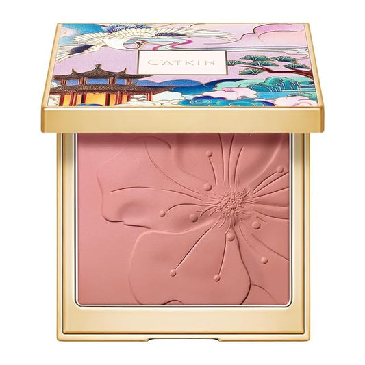 CATKIN Cheek Powder Blush Baked Pink Makeup Blusher Creamy Light Weight Long Lasting Natural Finish 10g (C07 Limerence)
