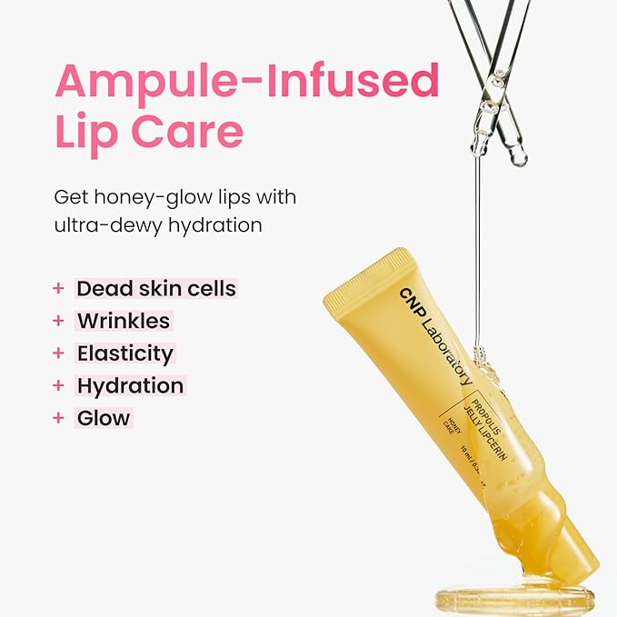 CNP Propolis Jelly Tinted Lipcerin™ - 03 Caramel Pudding, Hydrating Lip Balm & Gloss with Manuka Honey + Hyaluronic Acid, Korean Skincare, 0.3 fl.oz.