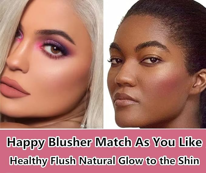 Go Ho Liquid Blush Beauty Wand,Soft Cream Blush Makeup,Liquid Face Blush Stick Contouring with Cushion Applicator,Easy to Blend & Long Lasting & Smooth Natural Dewy Finish,02 Happy Rose Blush