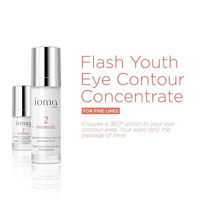 IOMA Paris - ENERGIZE Flash Youth Eye Contour Care - Eye Concentrate, Brightens Skin Tone and Erases Fine Lines, Eye Cream for Dark Circles & Puffiness, (30 ml)