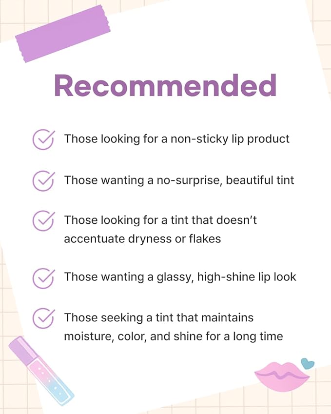 DEARMAY LA PISTE LIP TINT LP07 Falling 0.14 oz. long lasting lip stain with glossy finish and lightweight texture, non sticky, hydrating formula with no flaking and glassy vivid tint, korean makeup