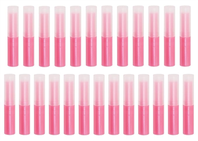 0.14oz Empty Flavored Lip Balm Container Tubes Plastic Homemade Moisturizing Lip Stick with Caps Bulk Fit for Women Adult DIY Making Supplies, 25 Count (Red)