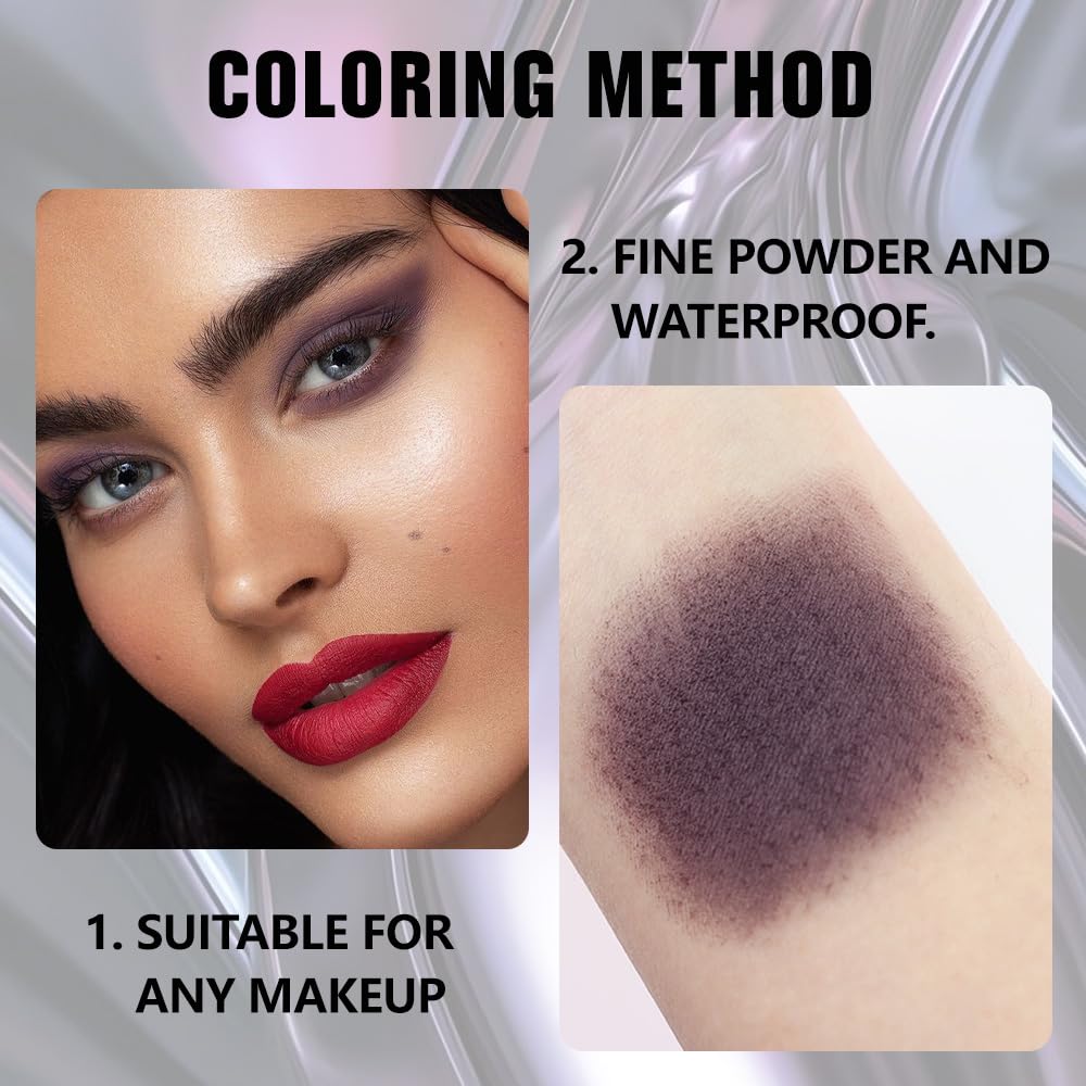 Matte Singe Eye Shadow Palette Makeup, Matte Smokey Plum Monochrome Eyeshadow For Old Women, Mini Singe Pressed Pigmented Waterproof Sombras Para Ojos, Vegan, Talc,Paraben & Cruelty Free, 15