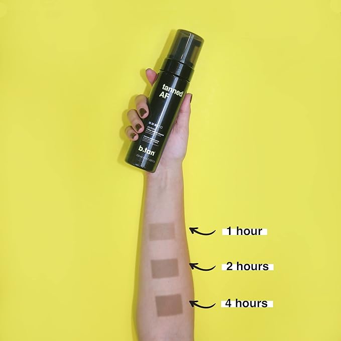 b.tan Dark Self Tanner Mousse | Get Tanned - Best, 1 Hour Express Sunless Tanning Foam, No Fake Tan Smell, Ultra Dark Bronzing Glow, Face & Body, Vegan, Cruelty Free, 6.7 Fl Oz