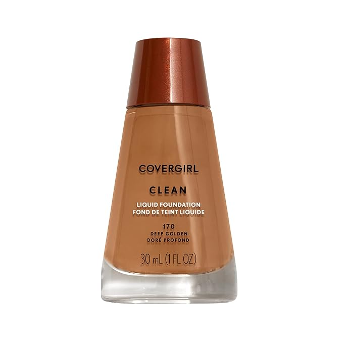 COVERGIRL Clean Liquid Foundation, Deep Golden 170, Shelf Pack of 2