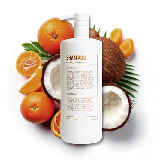 Blu Atlas Men's Natural Shampoo – Organic, Sulfate-Free, Paraben-Free – Deep Cleansing & Hydrating – Coconut Apricot Scent – Made in America – 32 oz
