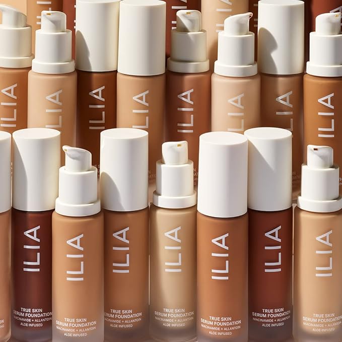 ILIA - True Skin Serum Foundation | Non-comedogenic, Cruelty-Free, Vegan, Weightless Feel, Buildable Coverage, Safe For Sensitive Skin (Milos SF8)