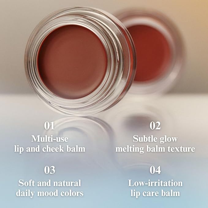 EGLIPS Lip & Cheek Glow Balm - Multi-Use Tinted Melting Balm Blush for Lips & Cheeks Builable and Blendable Texture (01 REFLECT, 0.18 oz)