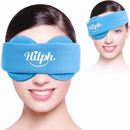 Hilph Microwavable Eye Mask For Dry Eyes & Stye, Adjustable Moist Eye Compress Heat Microwave Heated Eye Mask for Single or Double Eyes for Blepharitis, Mgd, Itchy, Eye Fatigue (Blue)