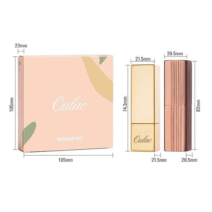 Oulac Metallic Nude Lipstick Set 3PCS, Comfortable Creamy Texture, Smooth No Grainy Feeling, Vegan & Gluten Free, Full-Coverage Lip Makeup, 3 X 4.3 g, 603+GM04+GM06