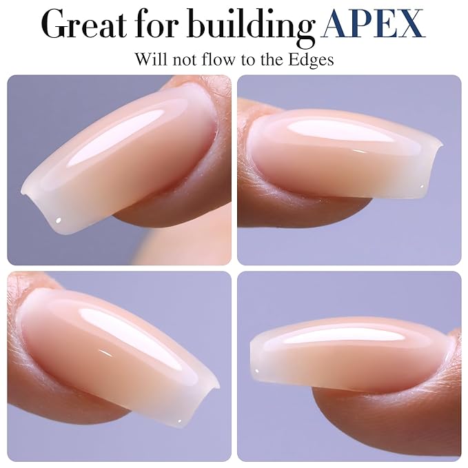 Double Rhythm Clear Gel Nail Polish 15ml Nail Strengthener in a Bottle Nail Extension Hard Gel Soak Off Long Lasting UV Gel (Pastel Nude 8 in 1-8)