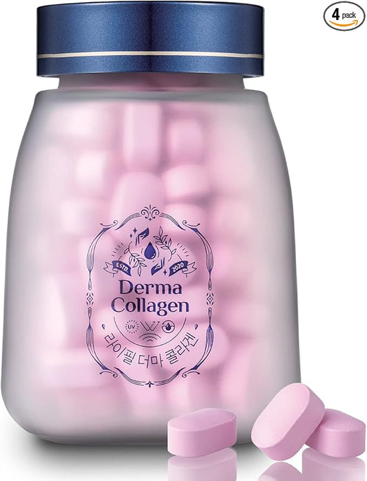 Derma Collagen-Luxury pack (84 tablets * 4 units) -Skin Care with Biotin Vitamin C D E, Collagen peptides and Zinc Selenium for Reduce Wrinkles, Tighten Skin, Boost Hair Skin Nails Joints