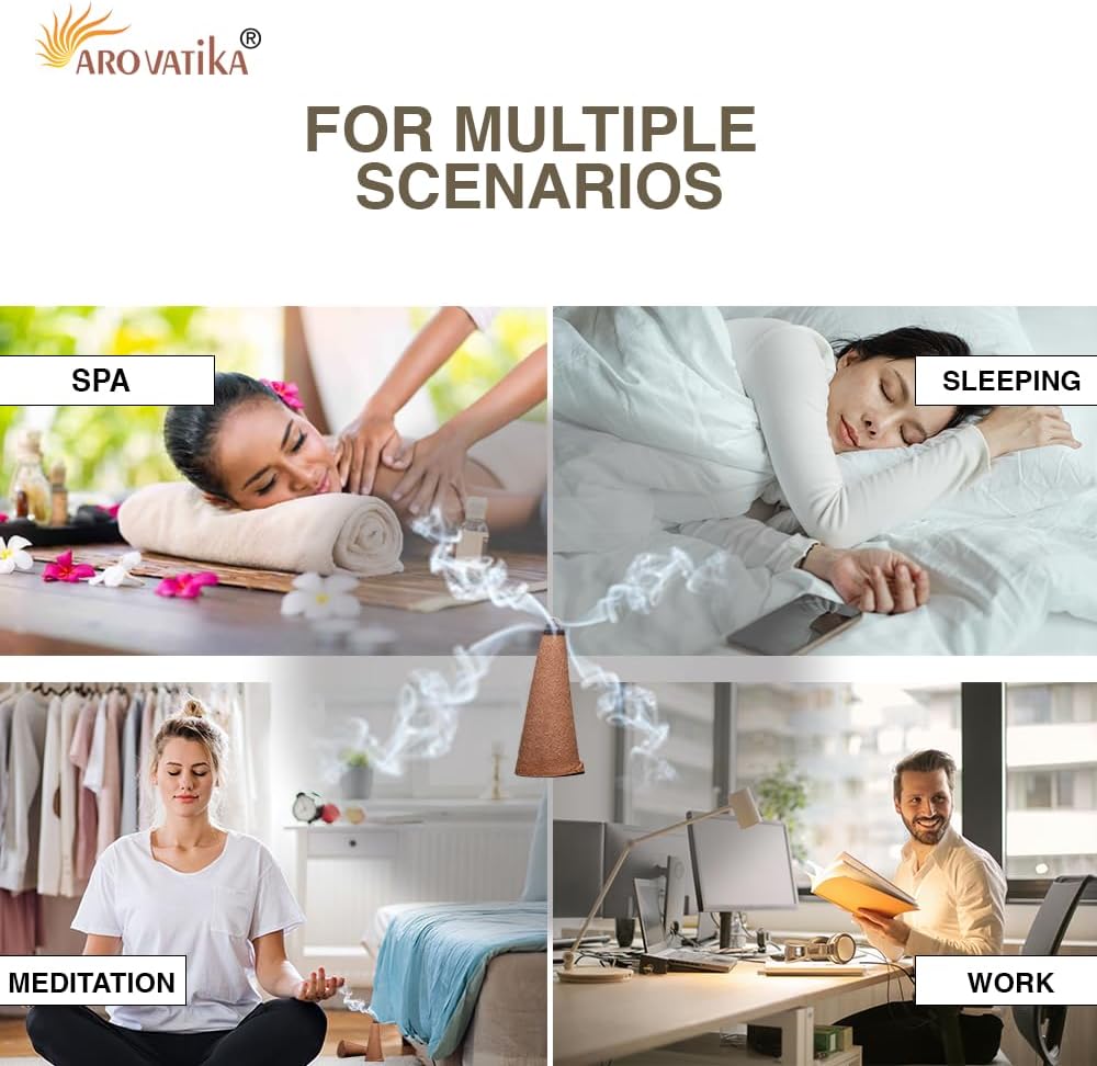 ARO VATIKA Vedic Benzoin Natural Masala 120 Incense Cones in Pack of 12 Boxes | Environment-Friendly Dhoop | Best for Prayer, Reiki, Meditation & Relaxation | Burn time- 25 mins