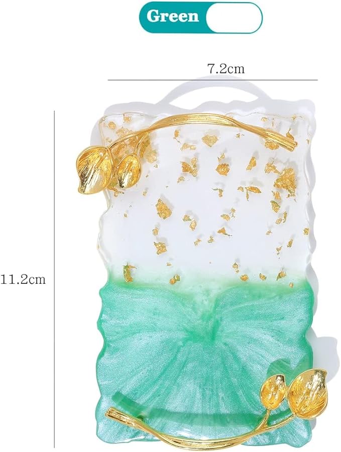 2023 Retro Nail Art Palette, Nail Painting Mixed Color Palette with Leaves Handle, Nail Holder Gel Color Makeup Display Board Pallet (Green)