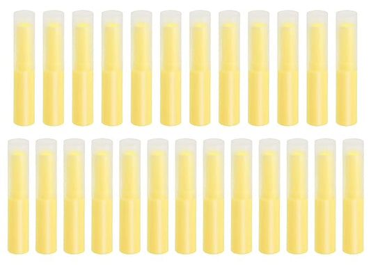 0.14oz Empty Flavored Lip Balm Container Tubes Plastic Homemade Moisturizing Lip Stick with Caps Bulk Fit for Women Adult DIY Making Supplies, 25 Count (Yellow)