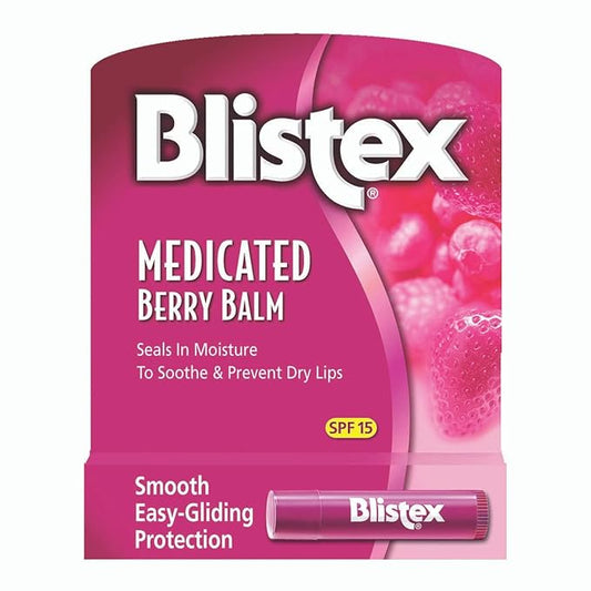 Blistex Medicated Berry Balm SPF 15 0.15 oz (Pack of 7)