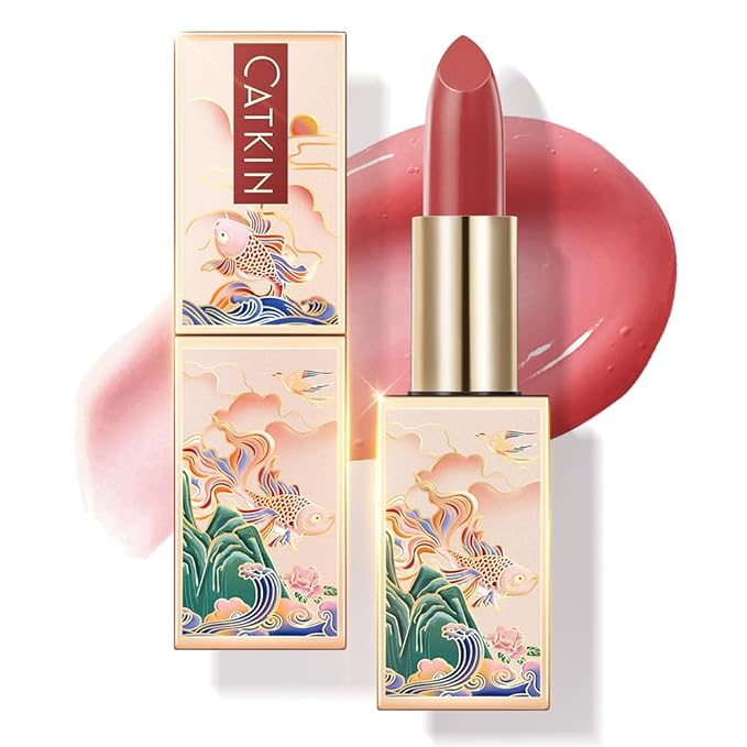 CATKIN Lip Balm Color Tinted Changing Lipstick Ultra Hydrating Lip Moistrurizer Chapstick with Vitamin E Nourishing For Cracked & Dry Lips 0.12 oz C06 CAMELLIA