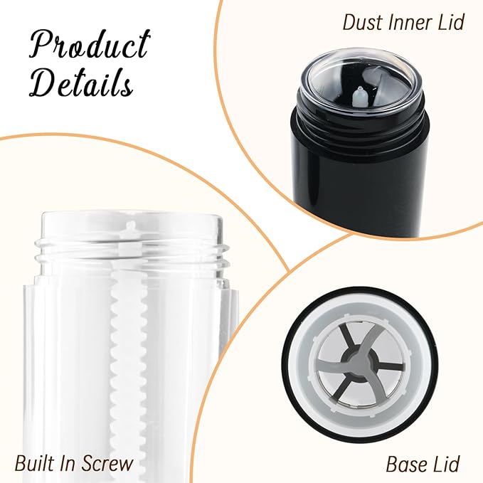 12 Pieces 15g Black Plastic Deodorant Containers,Empty 1/2 oz Travel Lip Balm Tubes,Refillable Twist-UP Solid Perfume Tubes,Lipstick Tubes for DIY