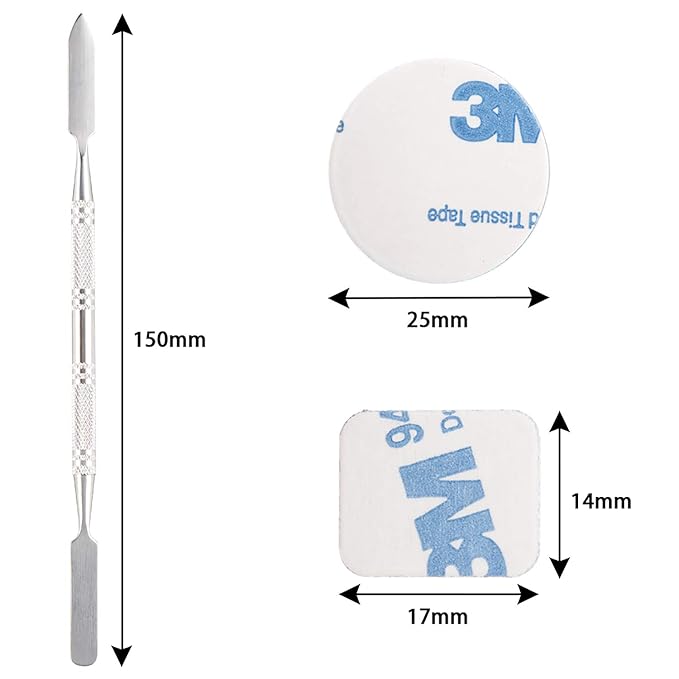 100Pcs Metal Stickers for Magnetic Palette Empty Eyeshadow Makeup Palette + Depotting Spatula (50Pcs Round + 50Pcs Square)