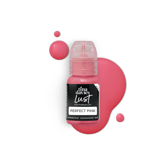 Tina Davies Professional Envy & Lust Lip Pigments - Permanent Lip Makeup - Colors Heal True to Tone - High Retention - Lust Perfect Pink, 1/2oz/15ml Bottle