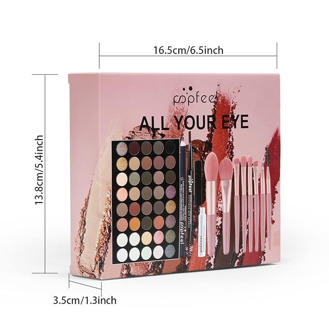 All in One Makeup Kits for Women Girls Holiday Make-up Gift Sets Xmas Essential Bundle Include Eyeshadow Palette Lipstick Blush Concealer Eyeliner Mascara Foundation Brush Eyebrow Pencil