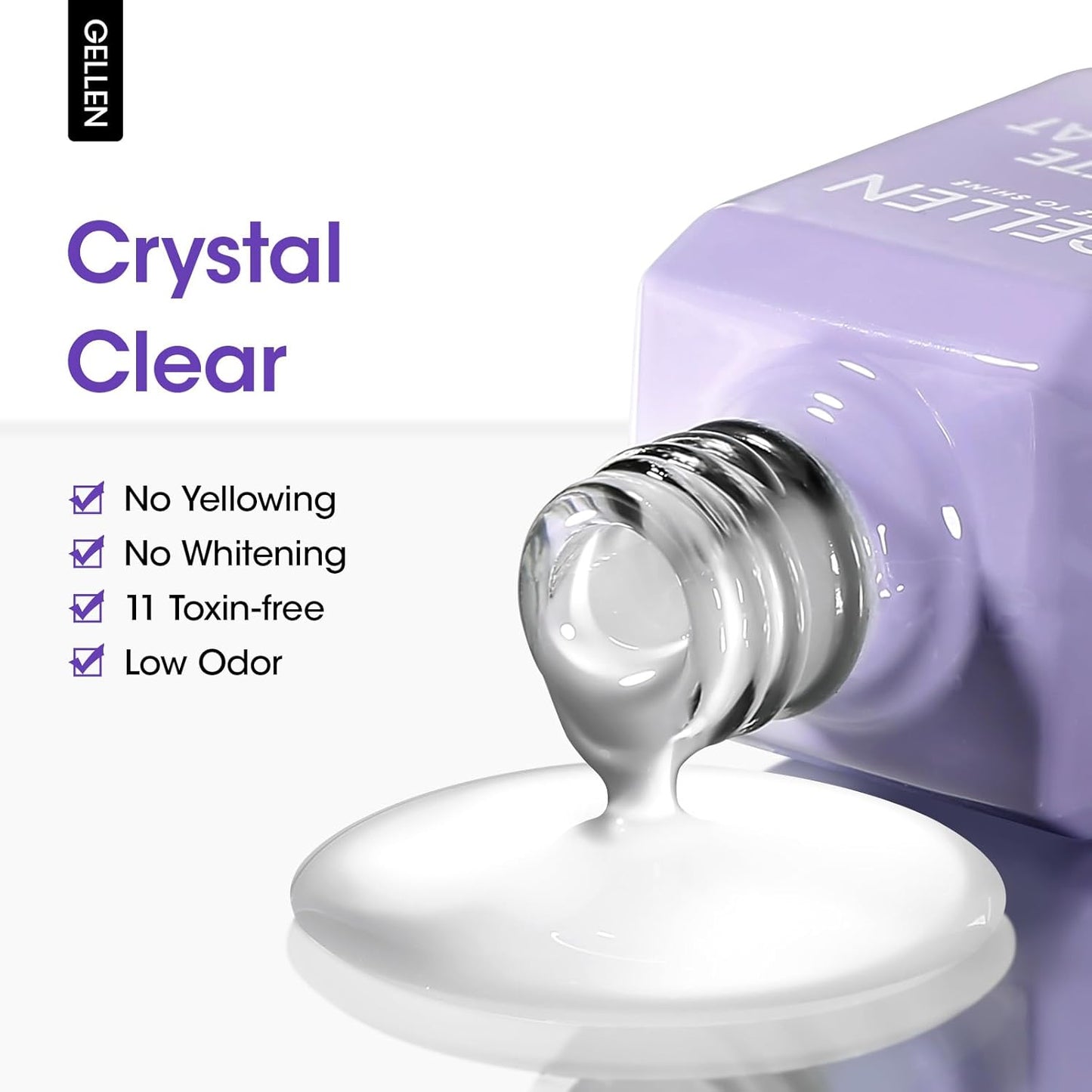 GELLEN Matte Top Coat Gel Nail Polish, 18ml Matte No Wipe Top Coat Soak Off Nail Lamp Gel, Seals in Color, Prevent Scratches or Chipping, Long Lasting DIY Home Nail Salon