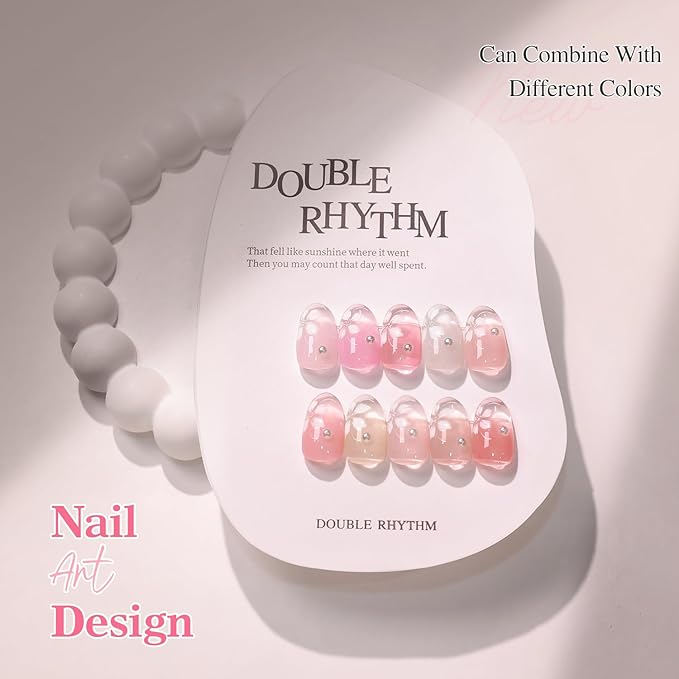 Double Rhythm 28Pcs 0.5Oz Gel Nail Polish Set Same Color Same Bottle Soak Off Gel Polish Kit Nail Art Manicure Salon DIY at Home for Women (Jelly Sheer Clear Collection-T24-8)