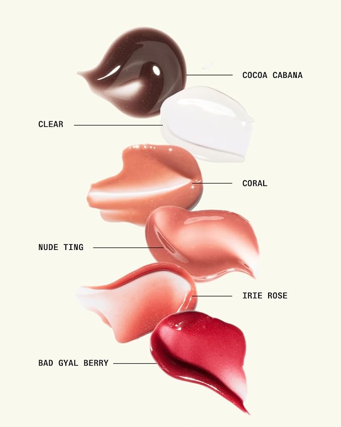 Cay Skin Isle Lip Balm SPF 30 – High Shine, Hydrating + Sheer Lip Gloss in Vanilla Brown Sugar Flavor – Formulated with Natural Ingredients for All Skin Tones – Irie Rose