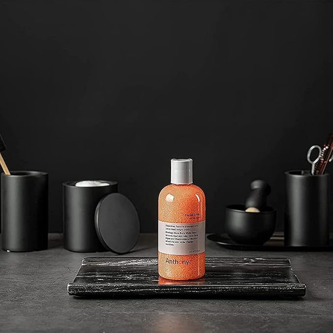 Anthony Facial Scrub, 8 Fl Oz, Contains Aloe Vera, Sand, Algae, Chamomile, Vitamin C, Soothes, Protects, Refreshes and Removes Dead Skin Cells (2 pack)