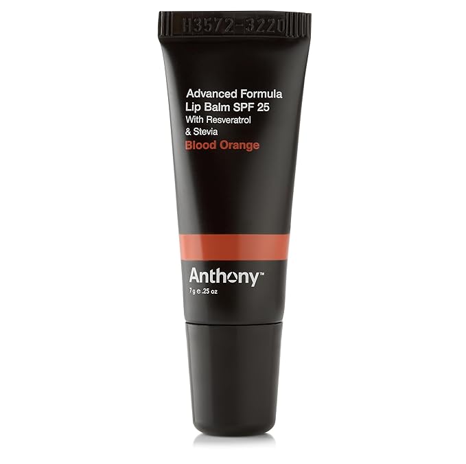 Anthony 25 SPF Lip Balm with Sunscreen for Lips – Contains Green Tea Extract, Shea Butter & Vitamin E – Moisturizing Repair Care Treatment for Chapped & Dry Lips – Blood Orange Flavor