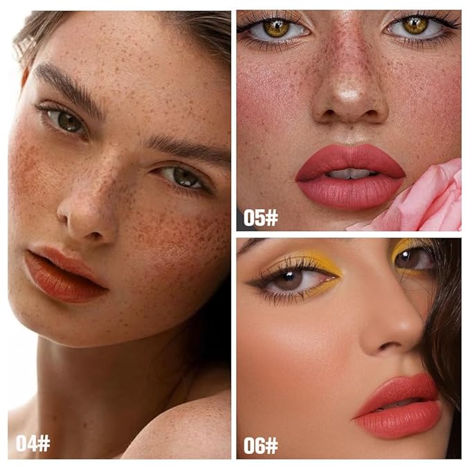 evpct 3Pcs Nude Brown Brownish Red & Orange Red Peel Off Lip Stain Tints, Matte Liquid Lipstick Lip Stain Long Lasting Waterproof for Women, Longwear Lipstick Peel Off Highly Pigmented Easy to Apply