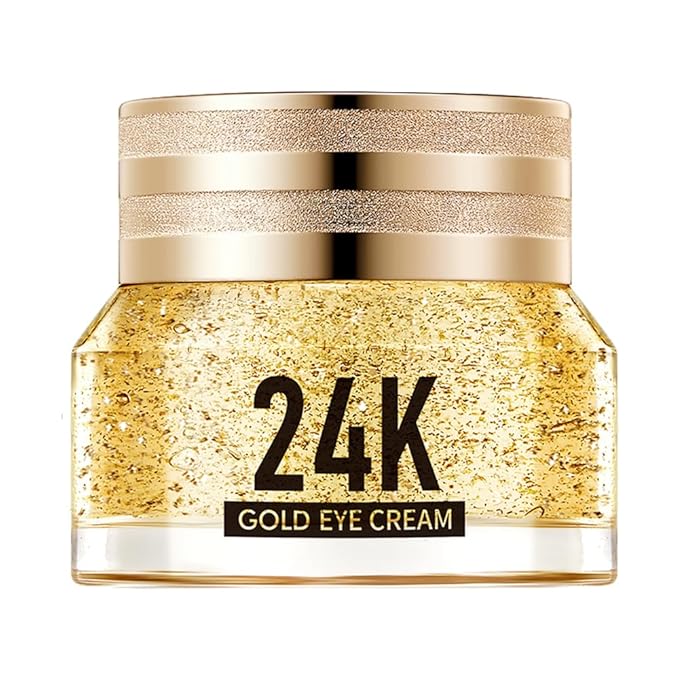24K Gold Hyaluronic Acid Anti-Aging Multi-Effects Eye Cream - For Dark Circles & Fine Lines - With Hyaluronic Acid & Ingredient Gold, 1.4 Oz