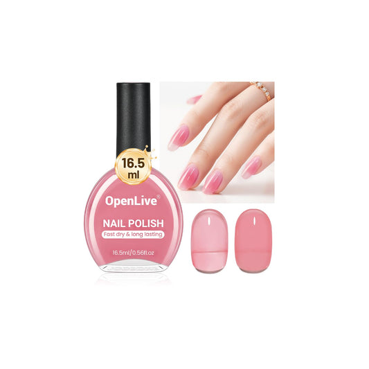 16.5ml Jelly Rose Pink Nail Polish Large Volume Quick Dry Nail Polish, Long Lasting Shine, Fingernail Toenail Nail Art DIY Home Travel Nail Art Gift