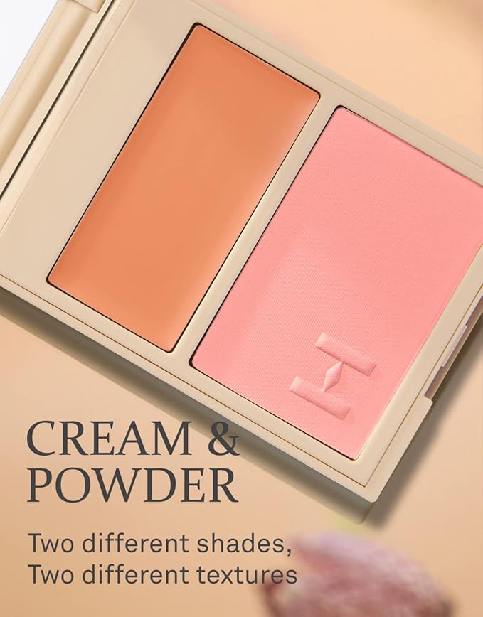 hince True Dimension Layering Cheek - Cream & Pressed Powder 2 Different Shades & Textures - Silky Seamless Long Lasting Blush Makeup - Muted Beige & Elegant Rose Beige (1, NEW SYMPHONY, L002)