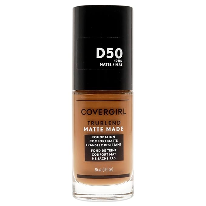 COVERGIRL Trublend Matte Made Liquid Foundation, D50 Deep Golden, 1.01 Fl Oz, 2 Count