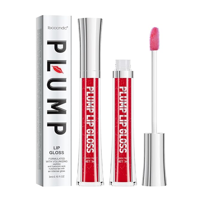 ibcccndc Lip Plumper Plumping Lip Gloss Hydrating Nourishing Lip Oil Red Liquid Lipstick Lip Care Products Mineral Oil Clear Lipgloss (5)
