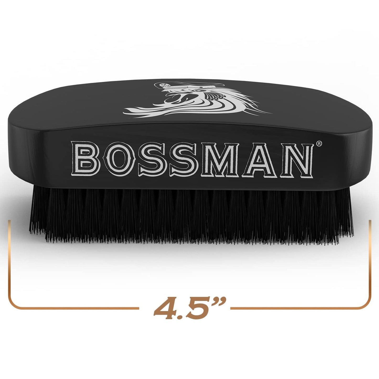 Bossman Beard Brush for Men - Hand Held Boar & Nylon Bristle Brush - Detangling Brush for Beard and Hair Care