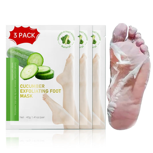Foot Peeling Mask, Natural Exfoliating Foot Mask, Dead Skin Callus Remover Repair Heels, Hydrating Foot Care for Dry Cracked Feet（3 PacK）