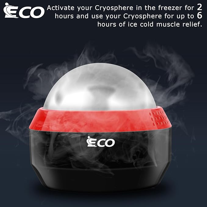 iECO Cryosphere Cold Massage Roller Ball - Massage Ball for Cold & Heat Relief, Myofascial Release, Trigger Point Therapy, Muscle Knots - Deep Tissue Ice Massager