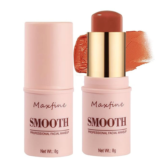 Blush for Cheeks - Buildable Cream Blush, 3-in-1 Blush Stick Makeup for Cheek Lip Eyeshadow Contour, Tint Blush Blam for Mature Skin Women Girl Make Up Gift (Tangy Citrus #5)